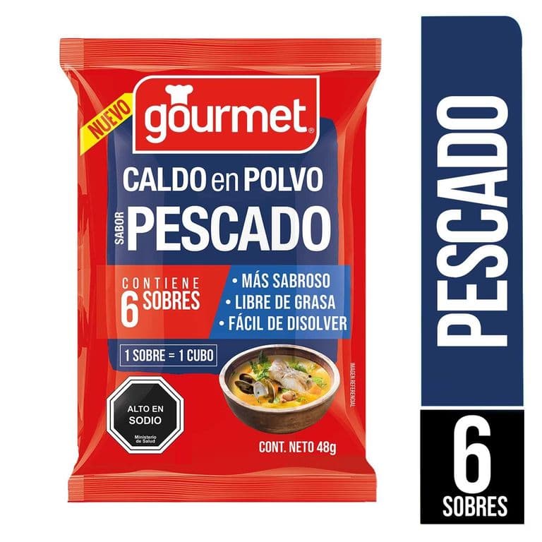 Caldo de Pescado Gourmet Polvo 48 g 6 un.