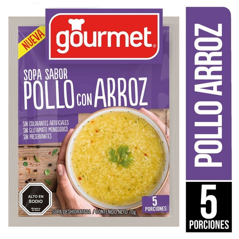 Sopa Gourmet Tradicional de Pollo con Arroz 70 g