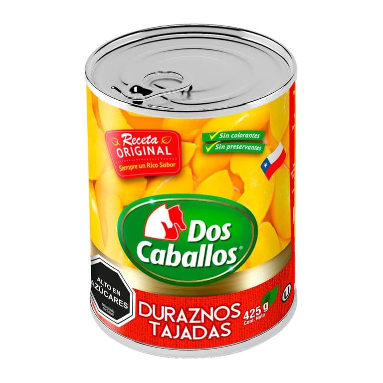 Duraznos en Tajadas Dos Caballos 425 g