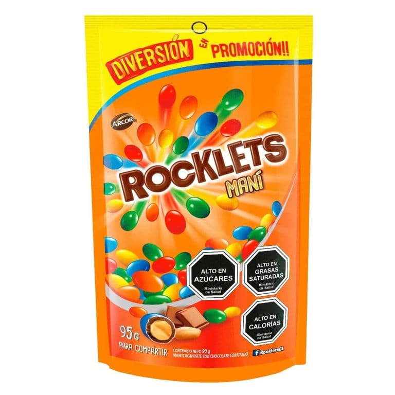 Chocolate Confitados Rocklets Maní 95 g