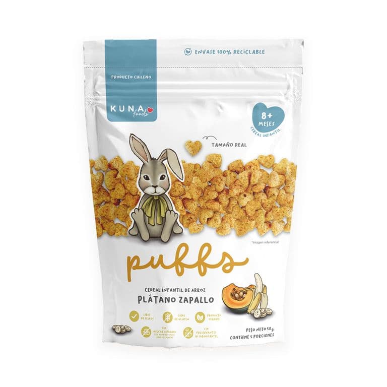 Cereal Infantil Sabor Plátano Zapallo Kuna Foods 50 g