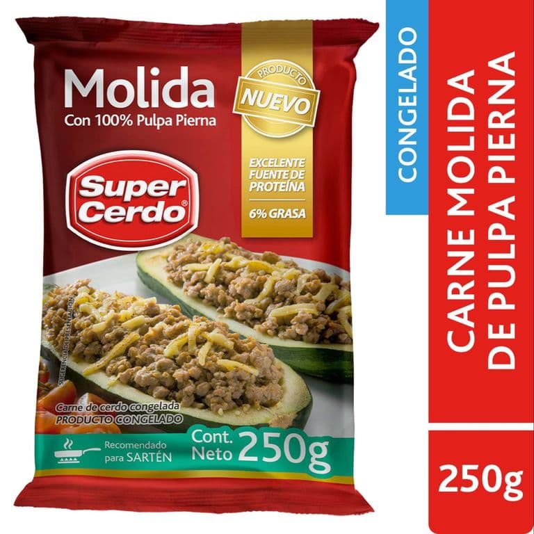 Carne Molida de Cerdo Congelada Super Cerdo 250 g