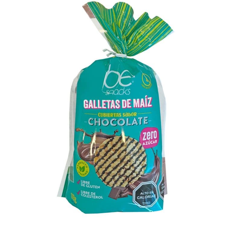 Galletas de Maíz Be Cookies Cubiertas de Chocolate Sin Azúcar 119 g