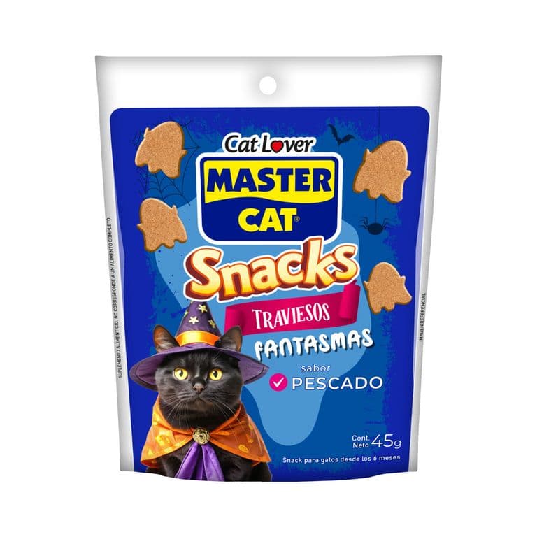 Snack Gato Master Cat Halloween Fantasma 45 g