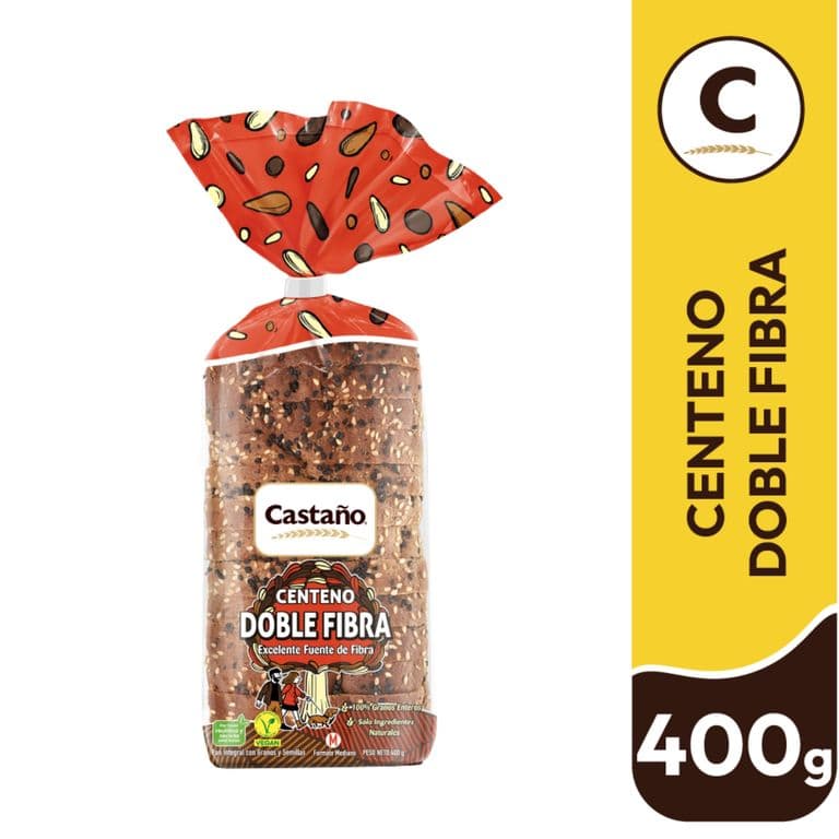 Pan de Molde Integral Centeno Doble Fibra Castaño 400 g