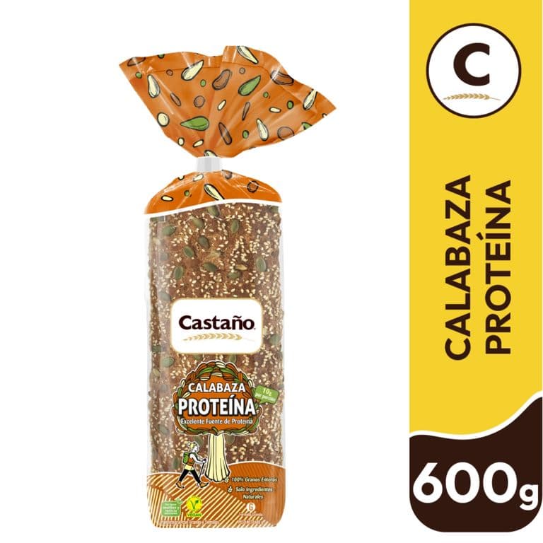 Pan de Molde Integral Calabaza Proteína Castaño 600 g