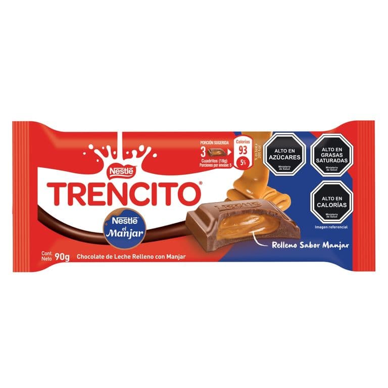 Barra de Chocolate Trencito Manjar 90 g