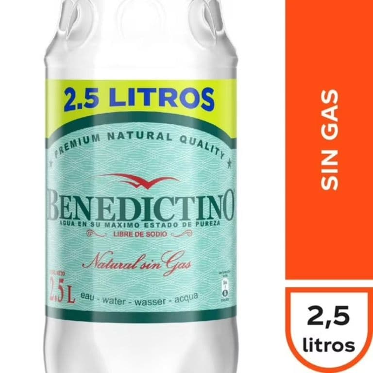 Agua Purificada Sin Gas Benedictino 2.5 L