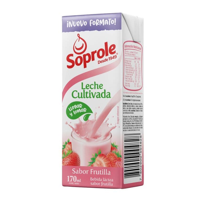 Leche Cultivada Sabor Frutilla Soprole 170 ml