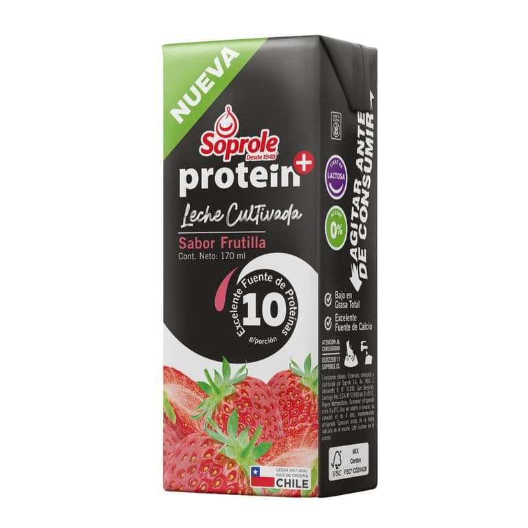 Leche Cultivada Proteín Sabor Frutilla Soprole 170 ml