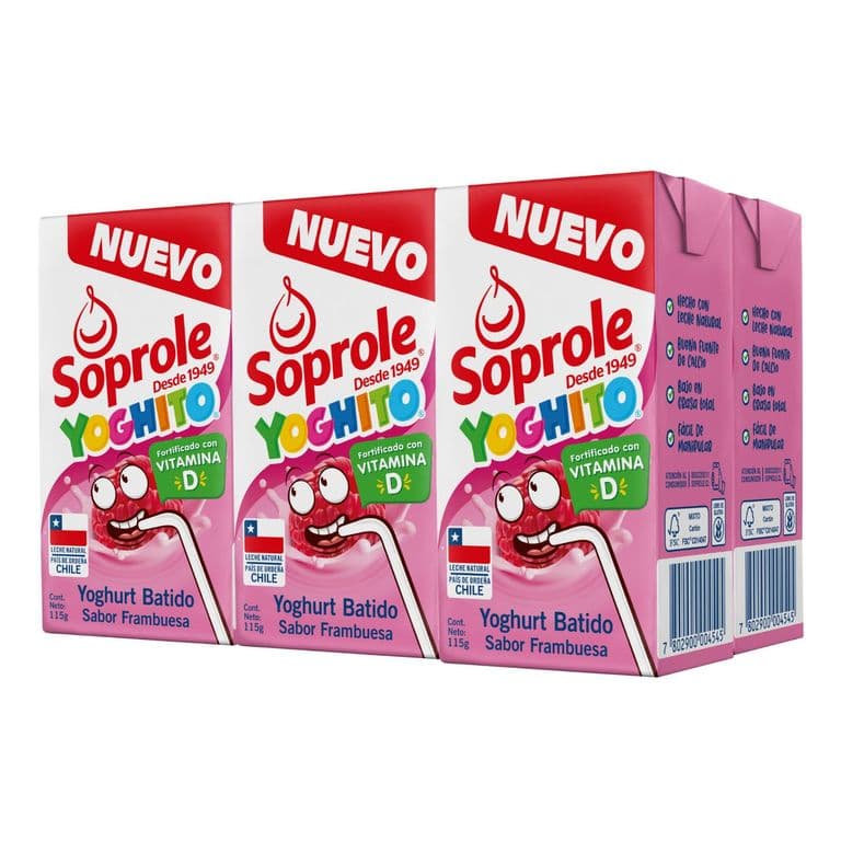 Yogurt Soprole Yoghito Frambuesa 115 ml 6 un.