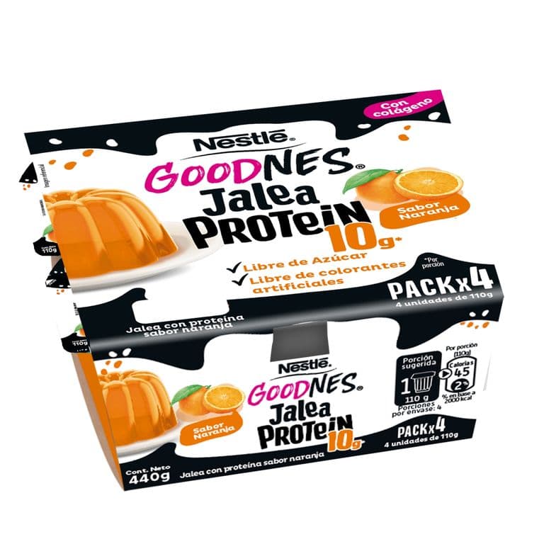 Pack 4 un. Jalea Nestlé Proteína Naranja 110 g