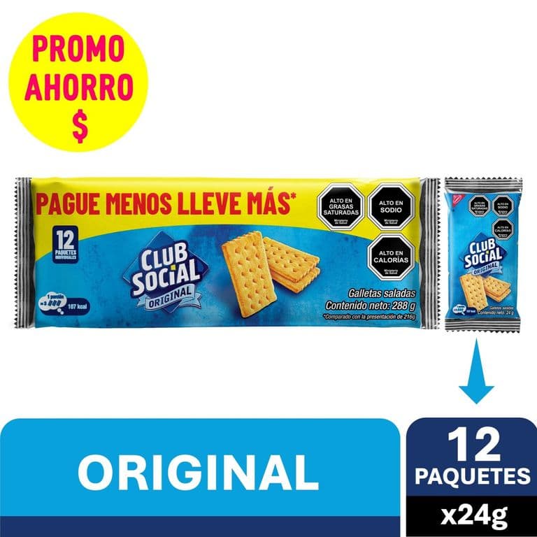 Galletas Club Social Pack 12 un.