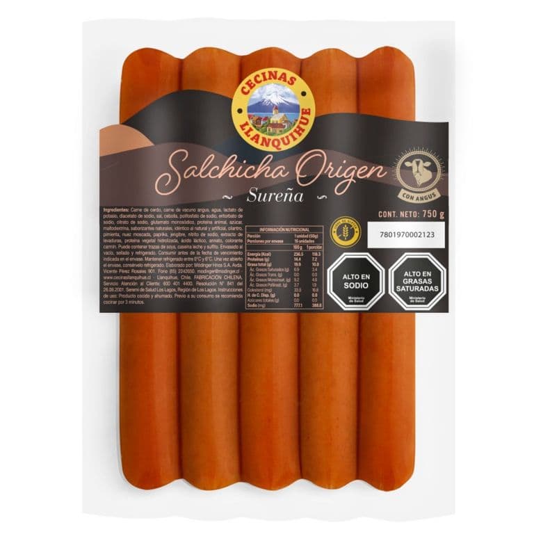 Salchicha Origen Sureña Llanquihue 750 gr