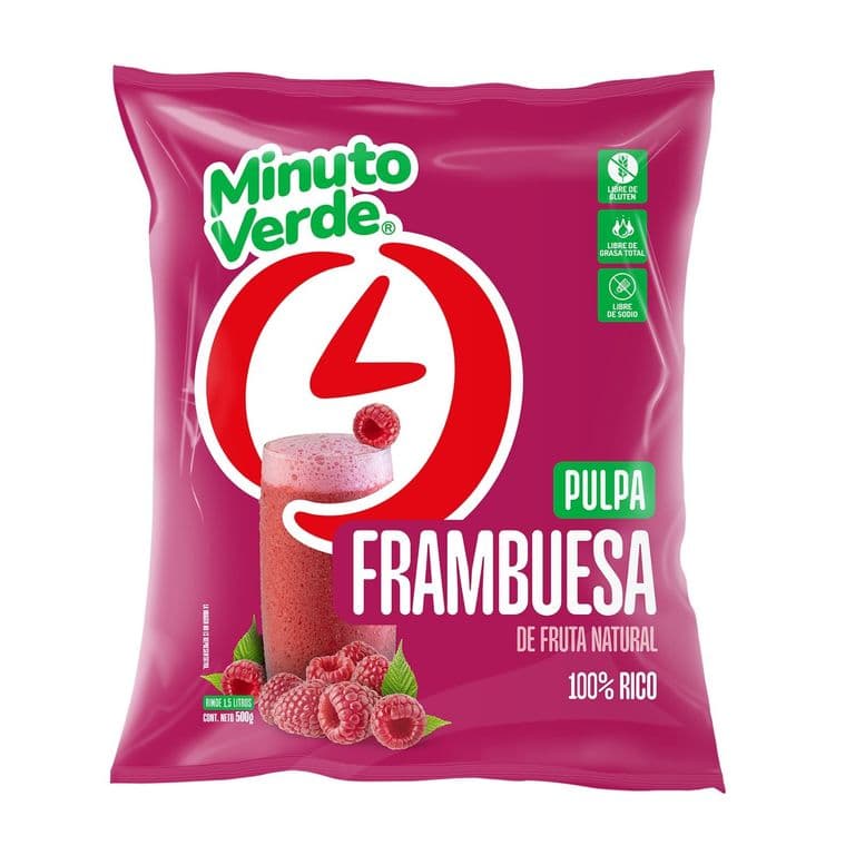 Pulpa de Frambuesa Minuto Verde 500 g