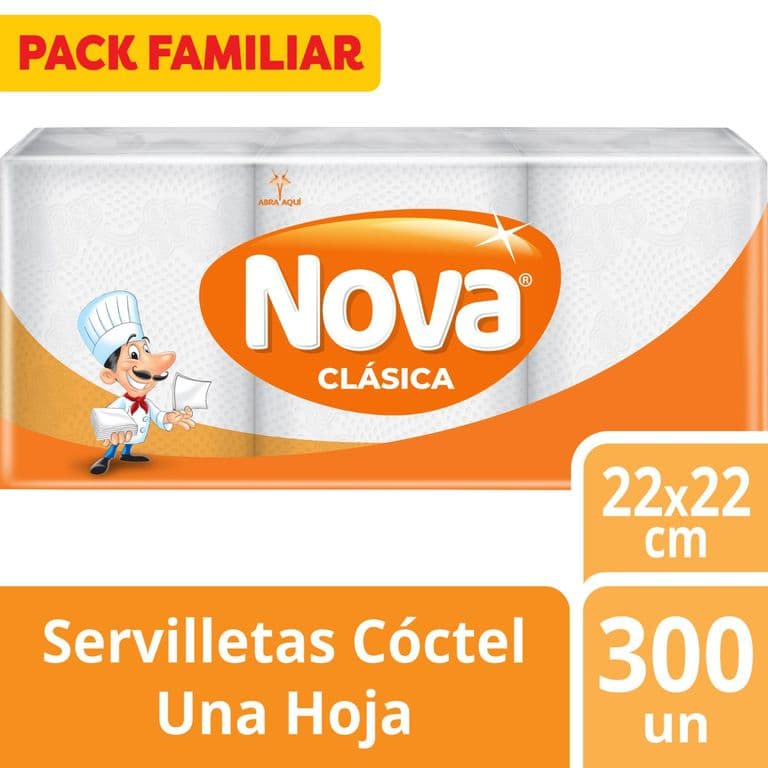 Servilletas Cóctel Una Hoja Nova 300 un