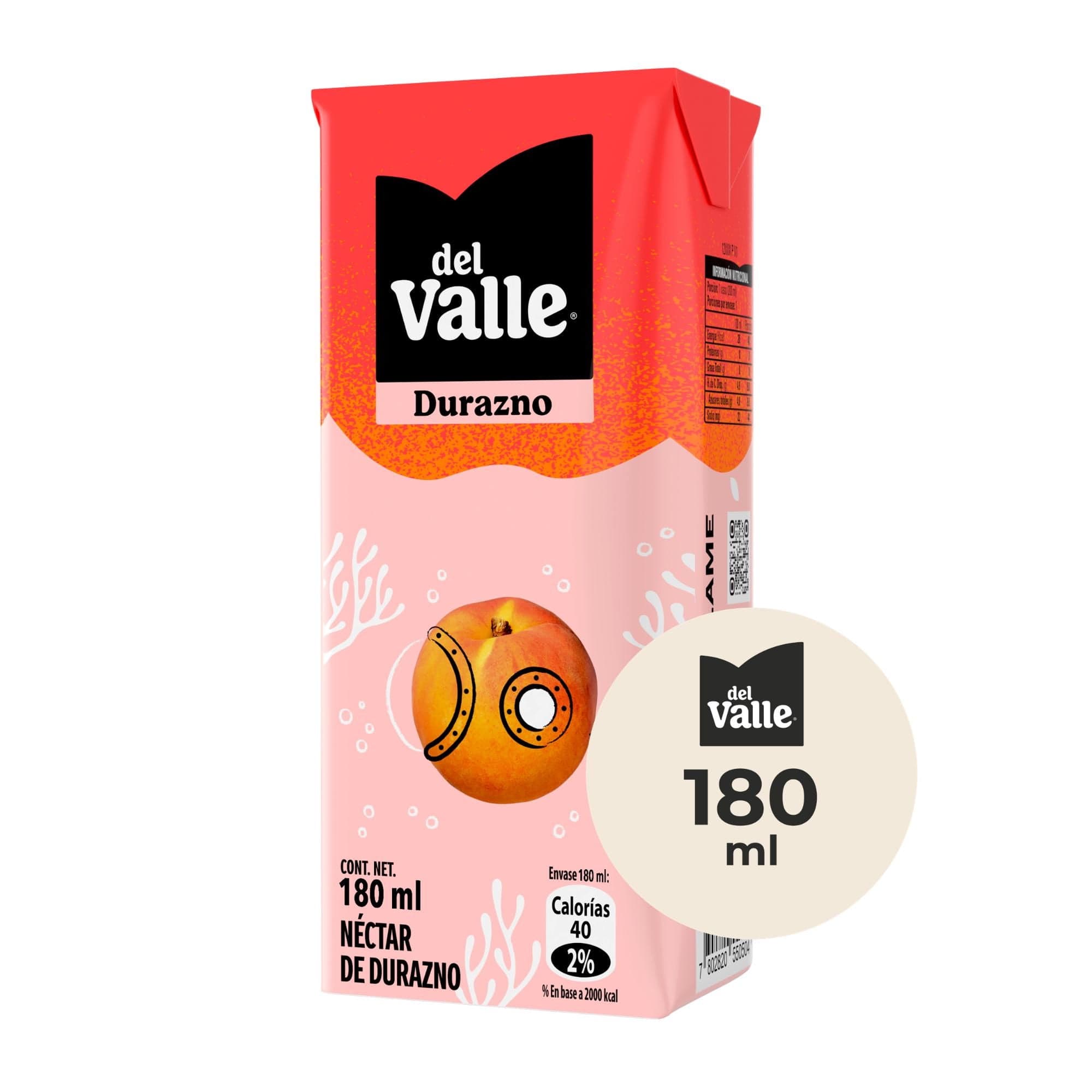 Néctar Del Valle Durazno 180 cc, 180 ml