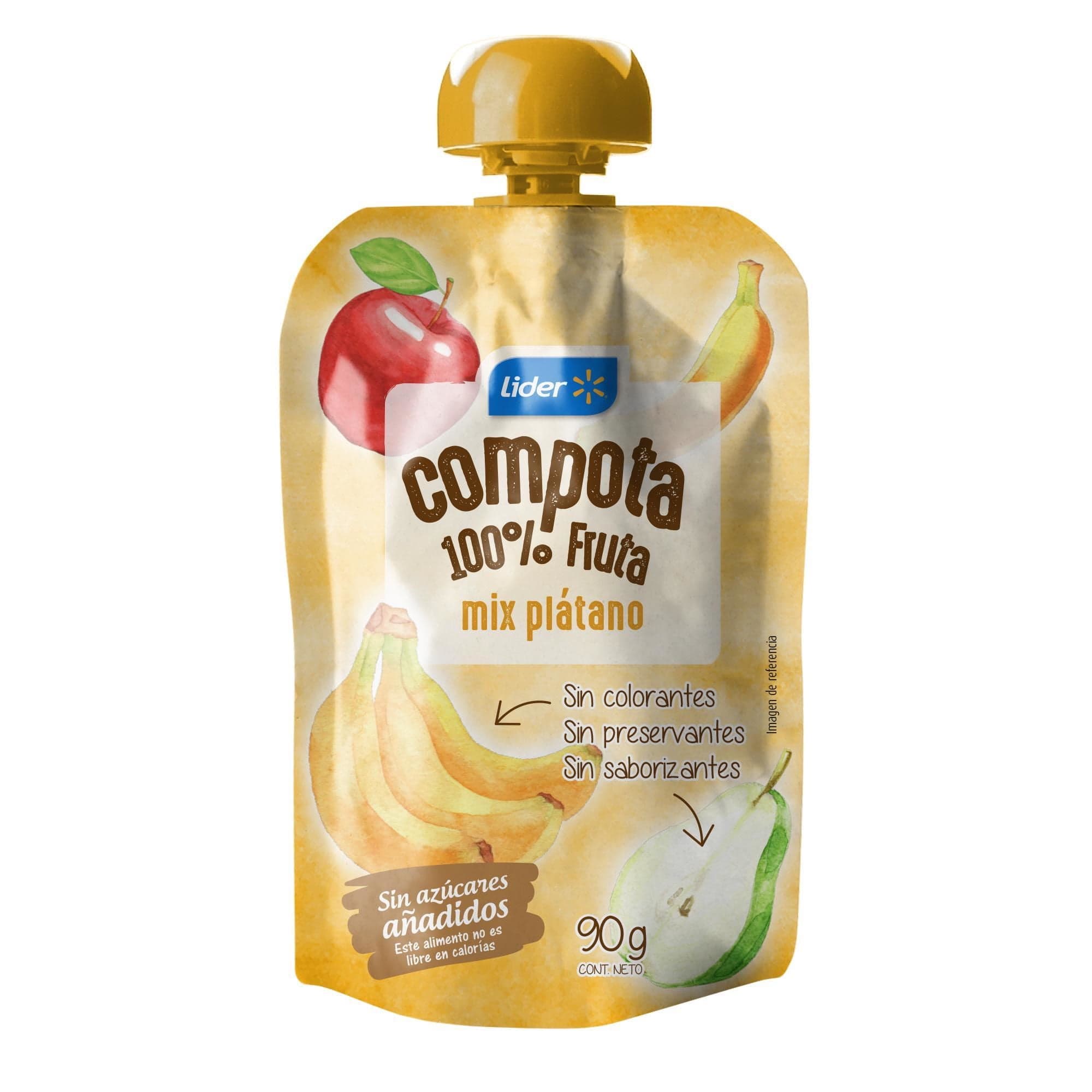 Compota 100% Mix Plátano, 90 g