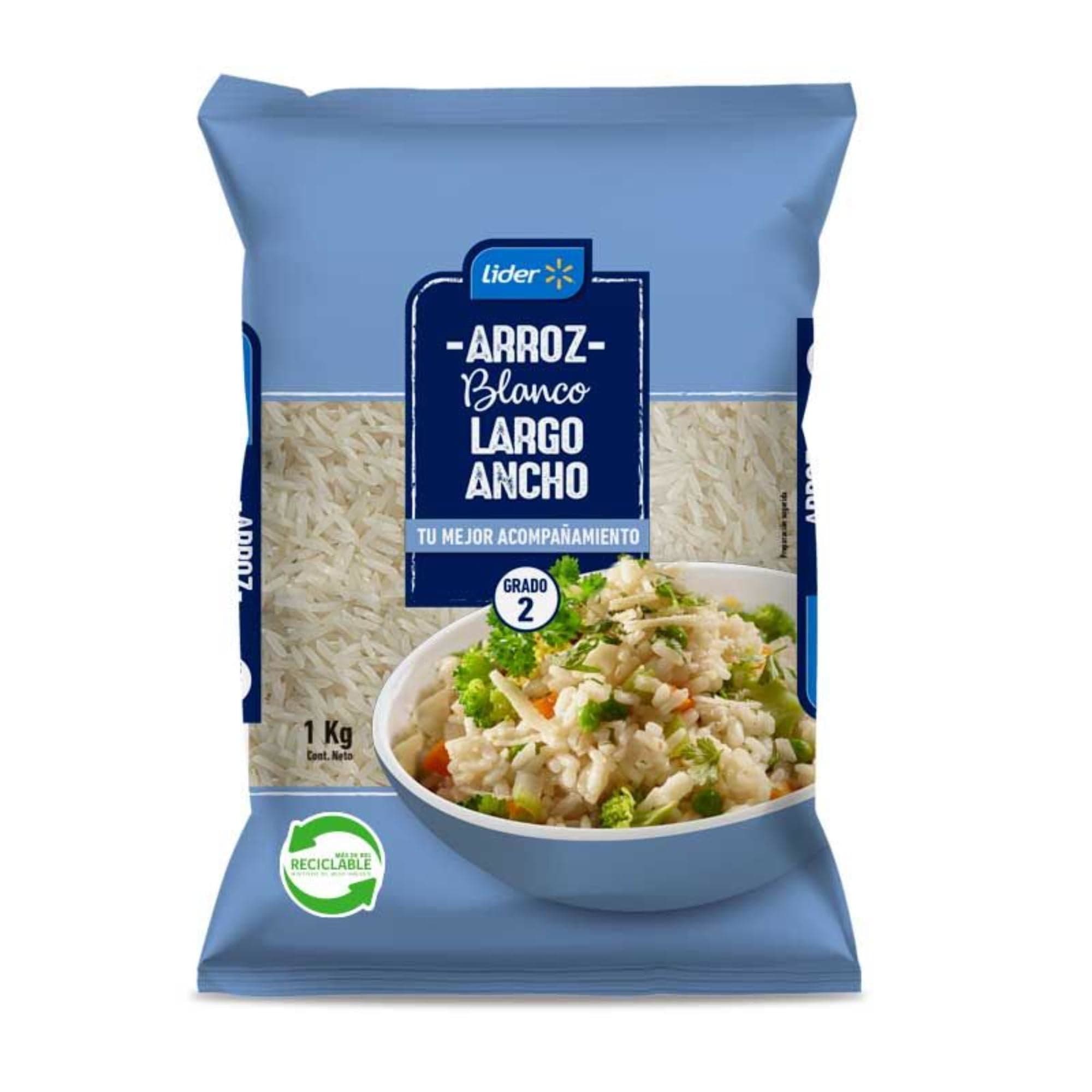 Arroz Grado 2 Grano Largo y Ancho Bolsa, 1 kg