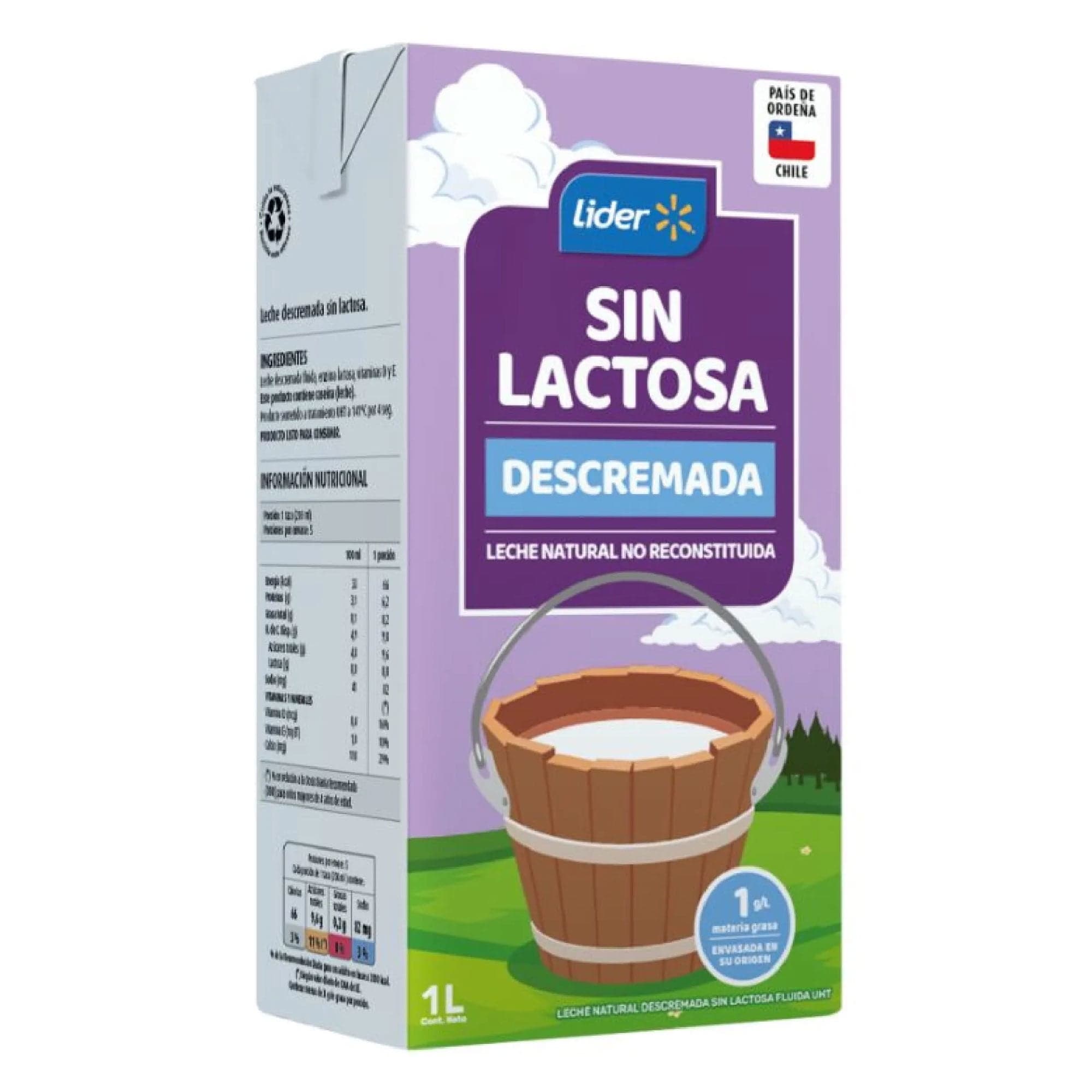 Leche Zero % Descremada Sin Lactosa, 1 L